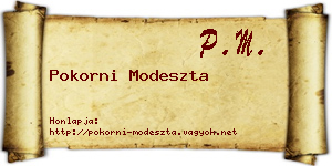 Pokorni Modeszta névjegykártya